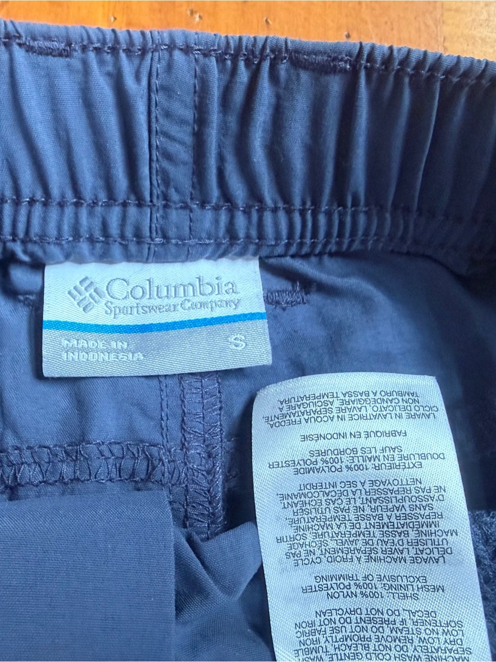 Columbia Navy Athletic Shorts with Built-In Belt - Picture 3 of 3